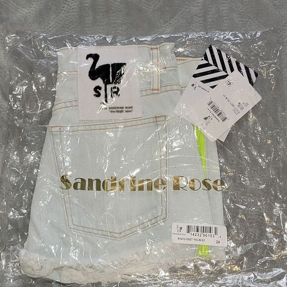 Sandrine Rose SR x Free People The Virgin Label Shorts Zipper Sides Size 24 New - Picture 13 of 13